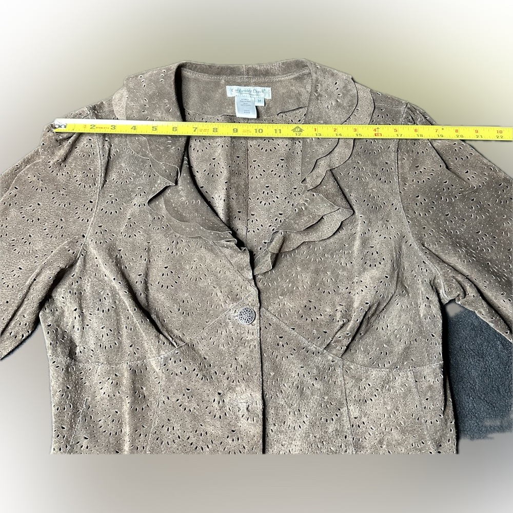 Coldwater Creek Suede Leather Jacket - Picture 6 of 7